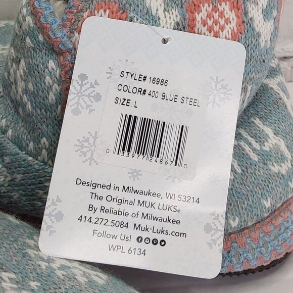 'MUK-LUKS' FUZZY SLIP-ON 'SNOW~BUNNY' SLIPPERS - Picture 10 of 16